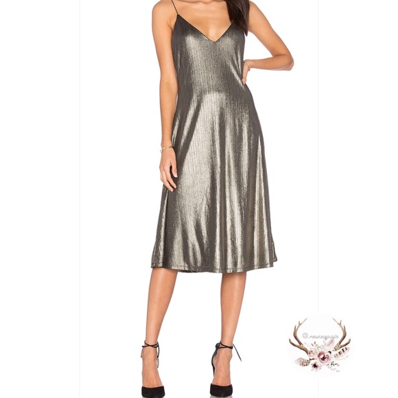 House of Harlow Revolve Metallic Midi Dress NWT - Picture 1 of 8